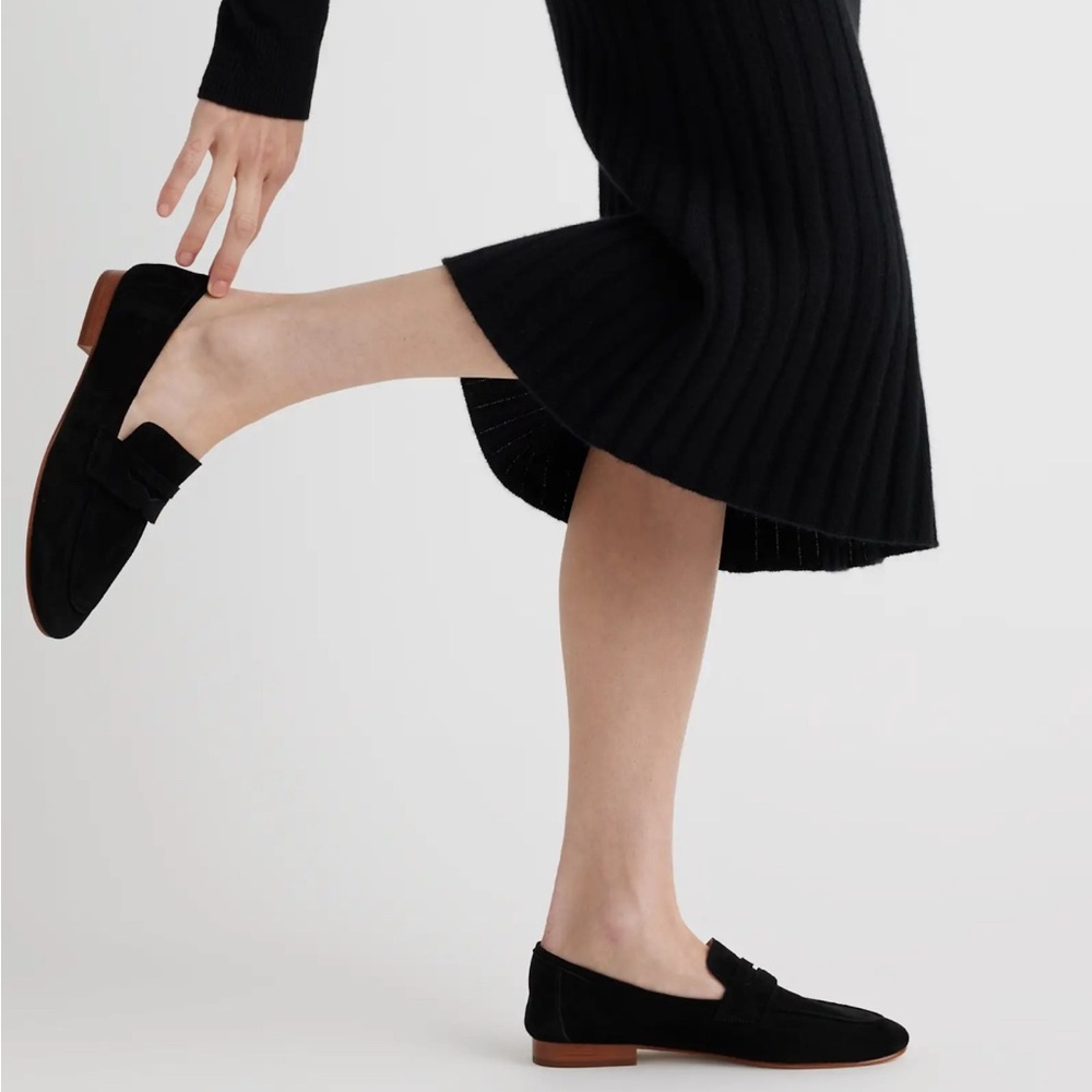 New 6.5 Quince Italian Suede Penny Loafer